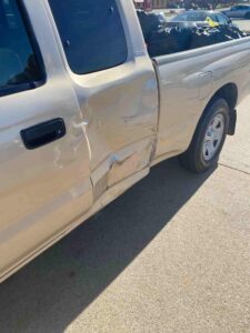 truck wrecked on the side