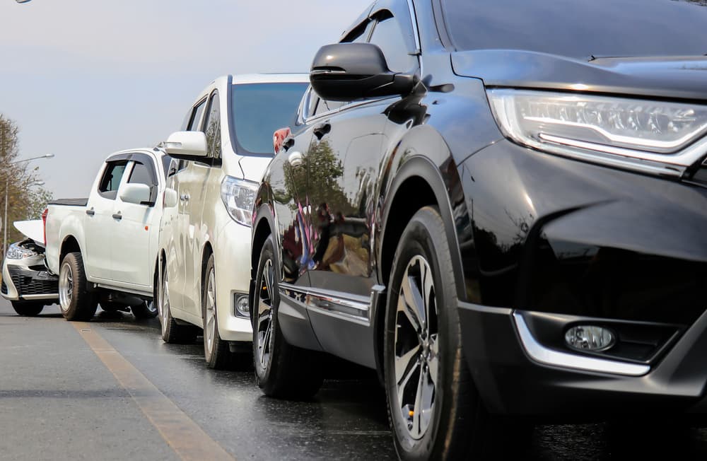 Multiple vehicles involved in collision