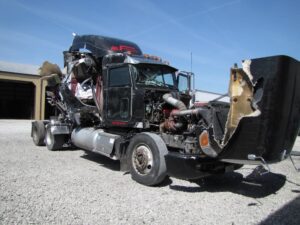 truck cabin damaged after accident