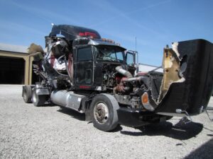 truck cabin damaged after accident