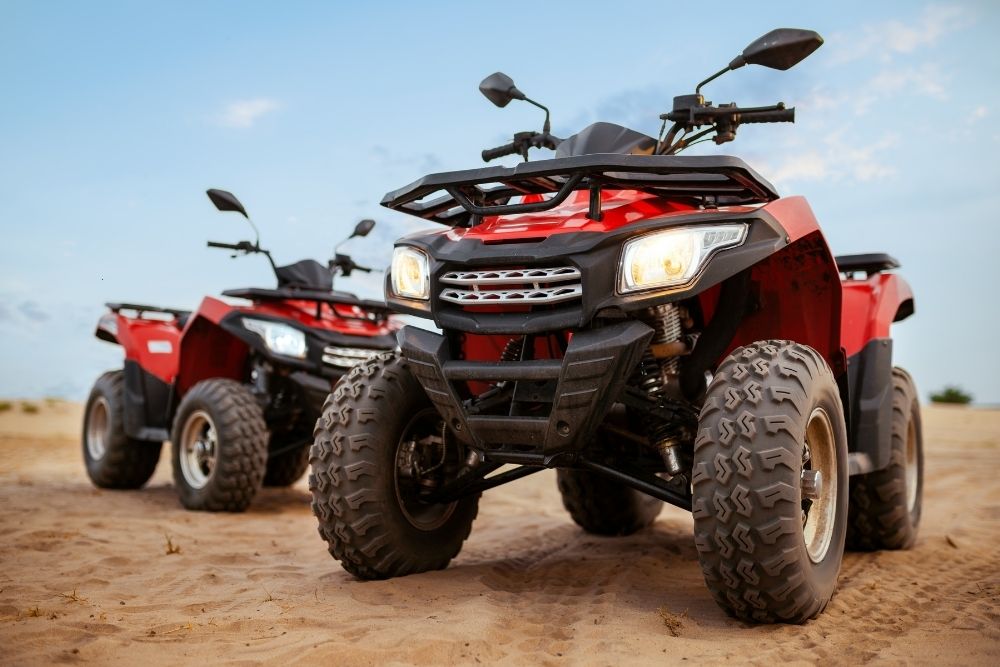 ATV on dirt road