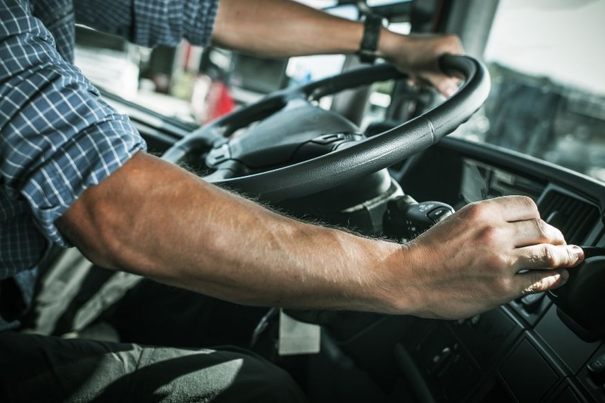 Truck driver on road